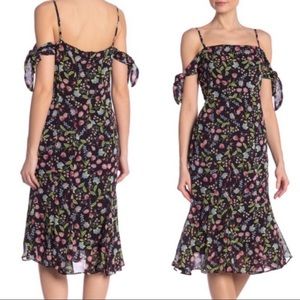 NANETTE LEPORE™ Cold Shoulder Print Chiffon Dress